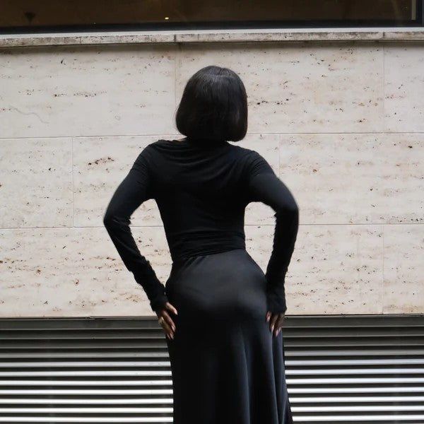 High Waist Satin Maxi Skirt