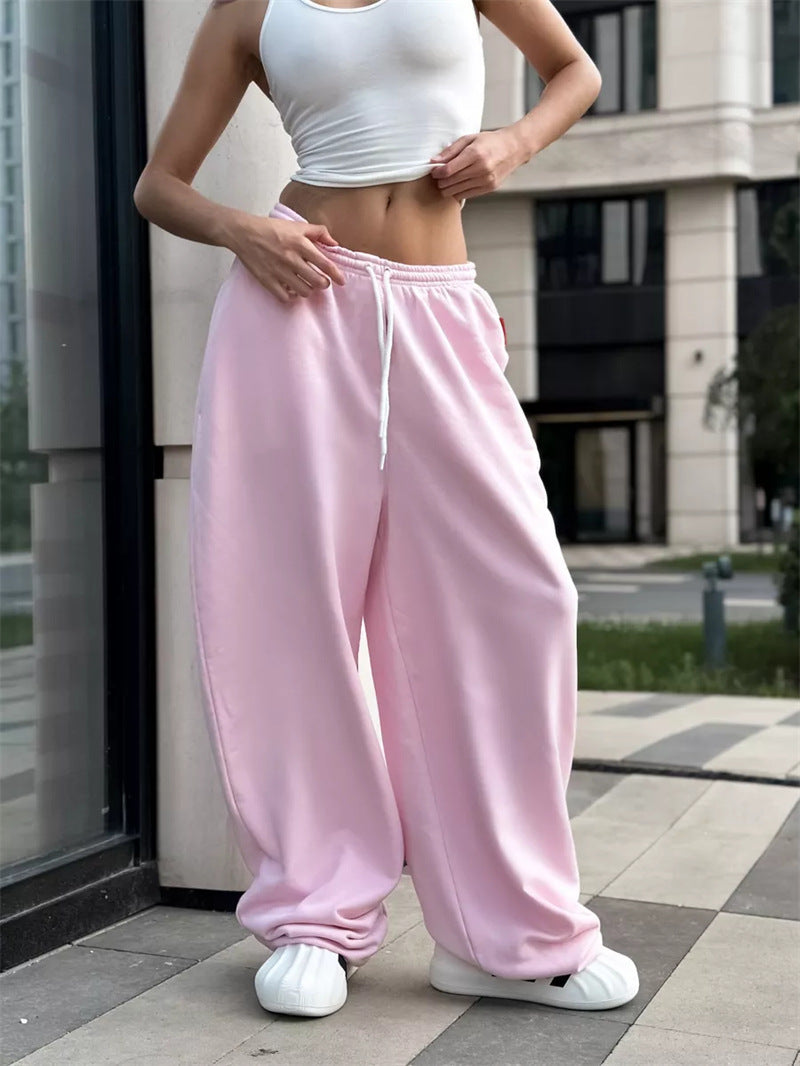 Loose-fitting Drawstring Wide-leg Pants