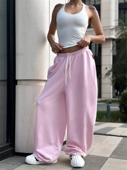 Loose-fitting Drawstring Wide-leg Pants