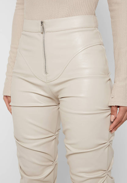 Skinny PU Leather Flared Pants