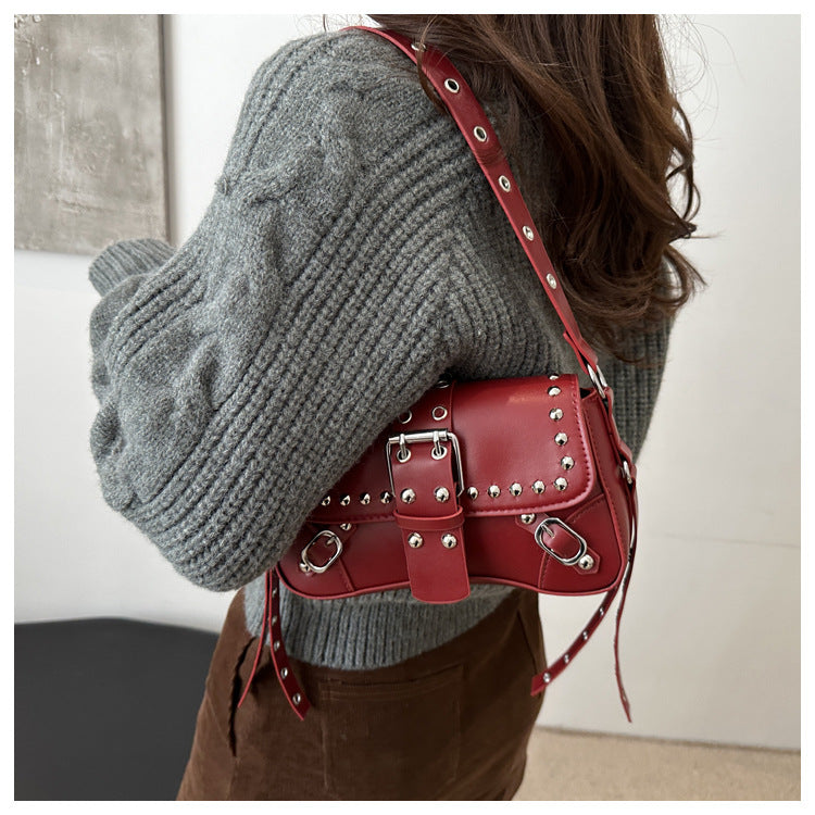Rivets Single Shoulder Bag
