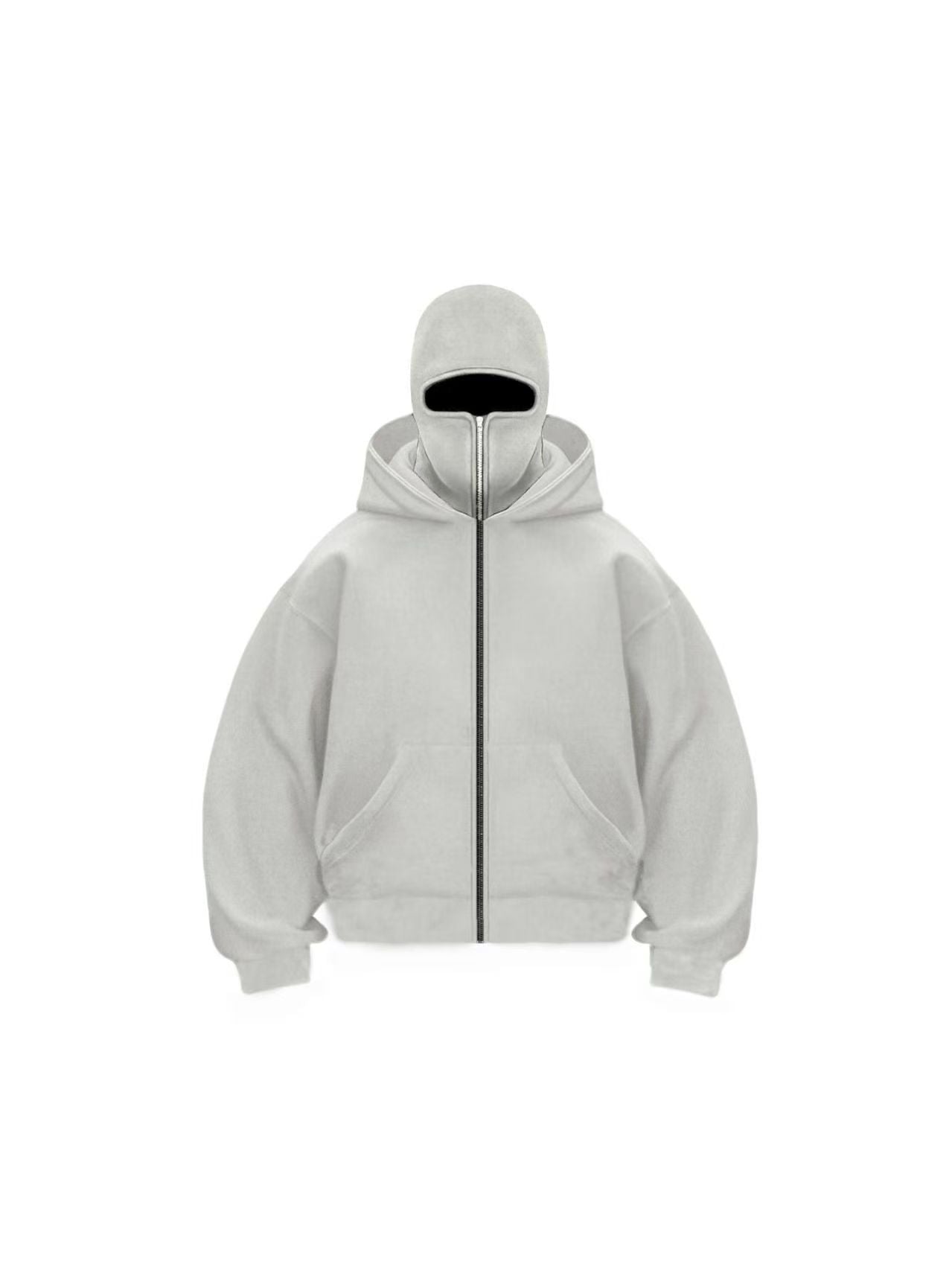 Double-layered Hooded Sweatshirt Jacket With Face Mask