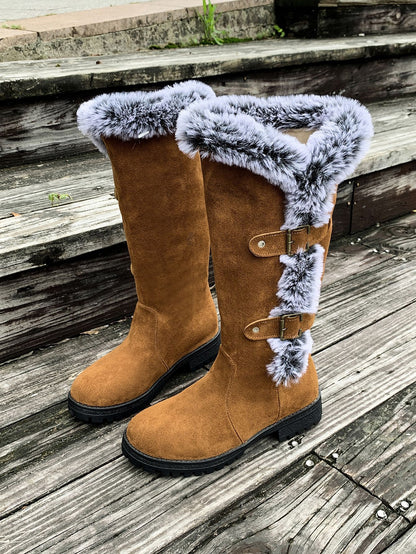Warm Plush Winter Fuzzy Knee Boots