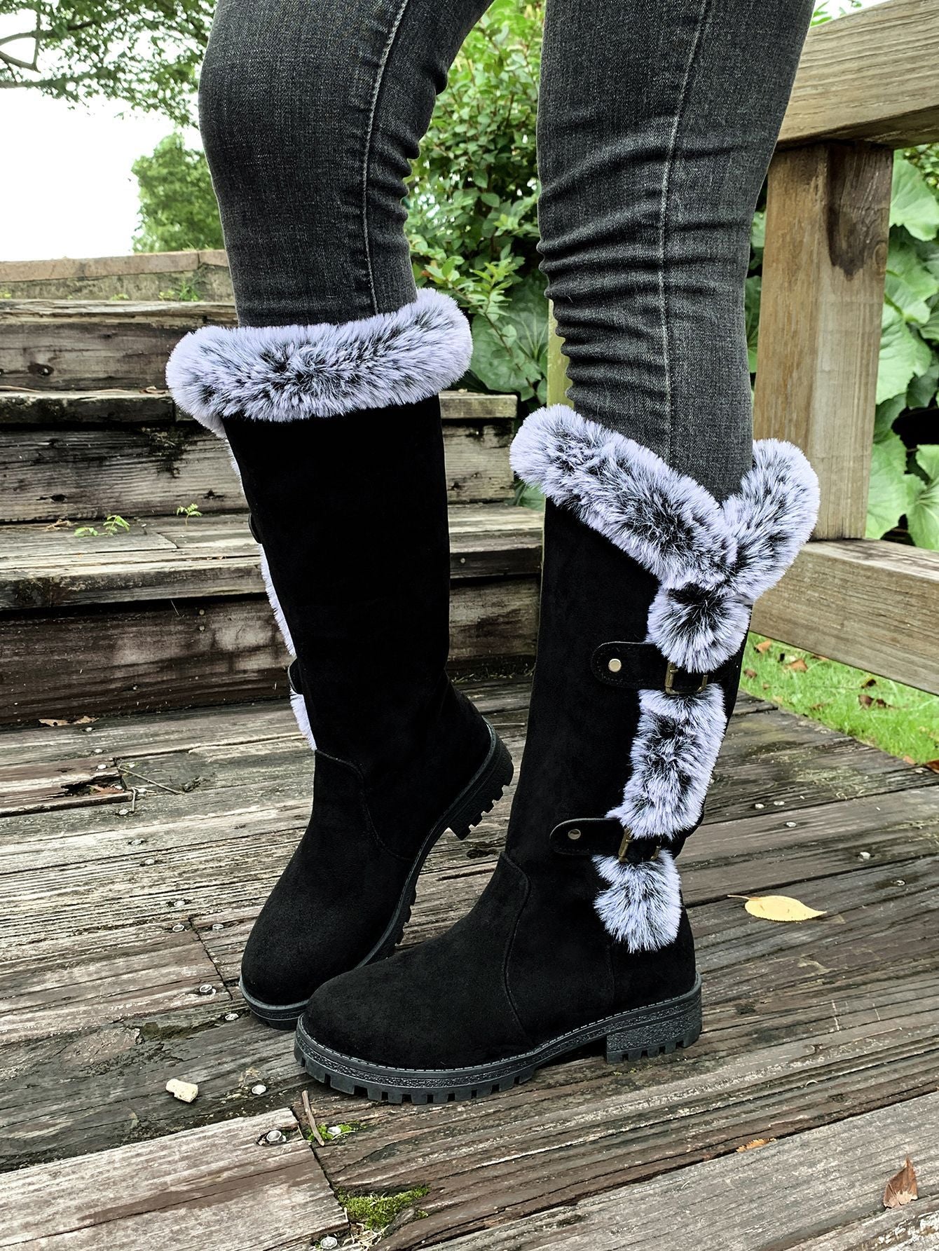 Warm Plush Winter Fuzzy Knee Boots