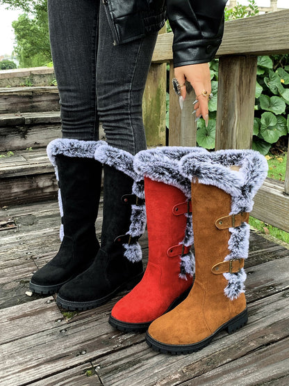 Warm Plush Winter Fuzzy Knee Boots