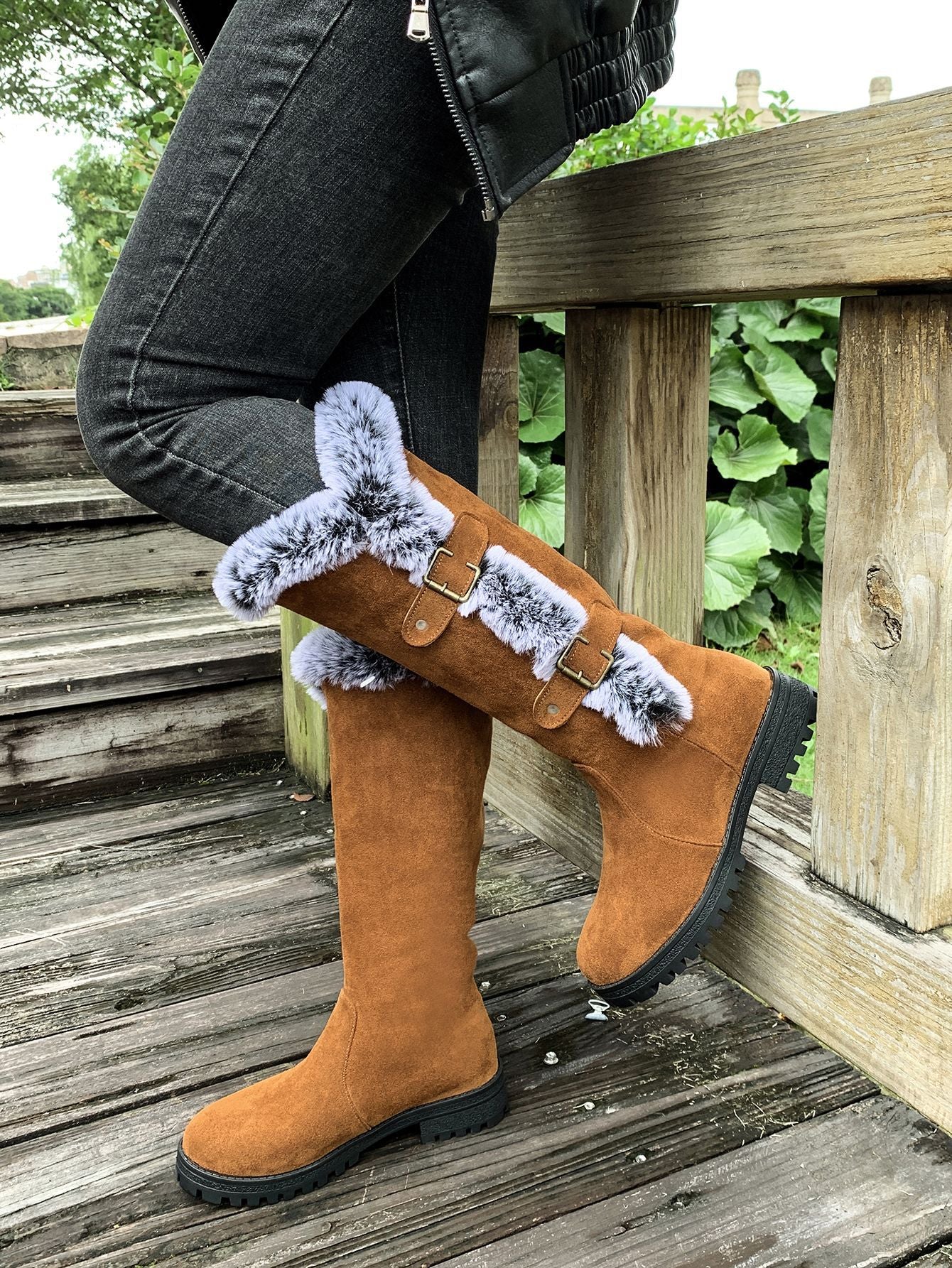 Warm Plush Winter Fuzzy Knee Boots