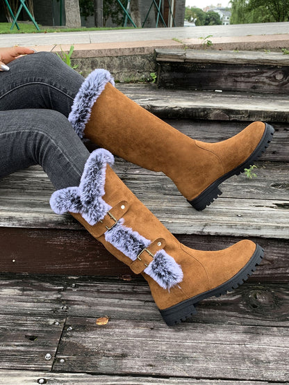 Warm Plush Winter Fuzzy Knee Boots
