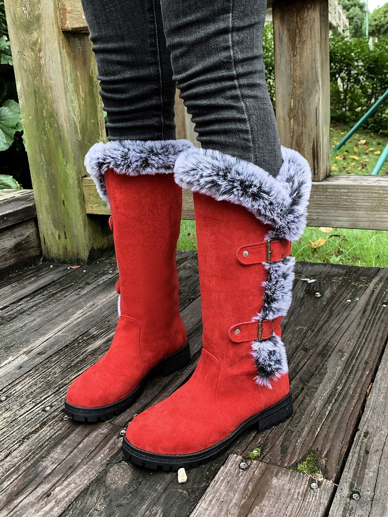Warm Plush Winter Fuzzy Knee Boots