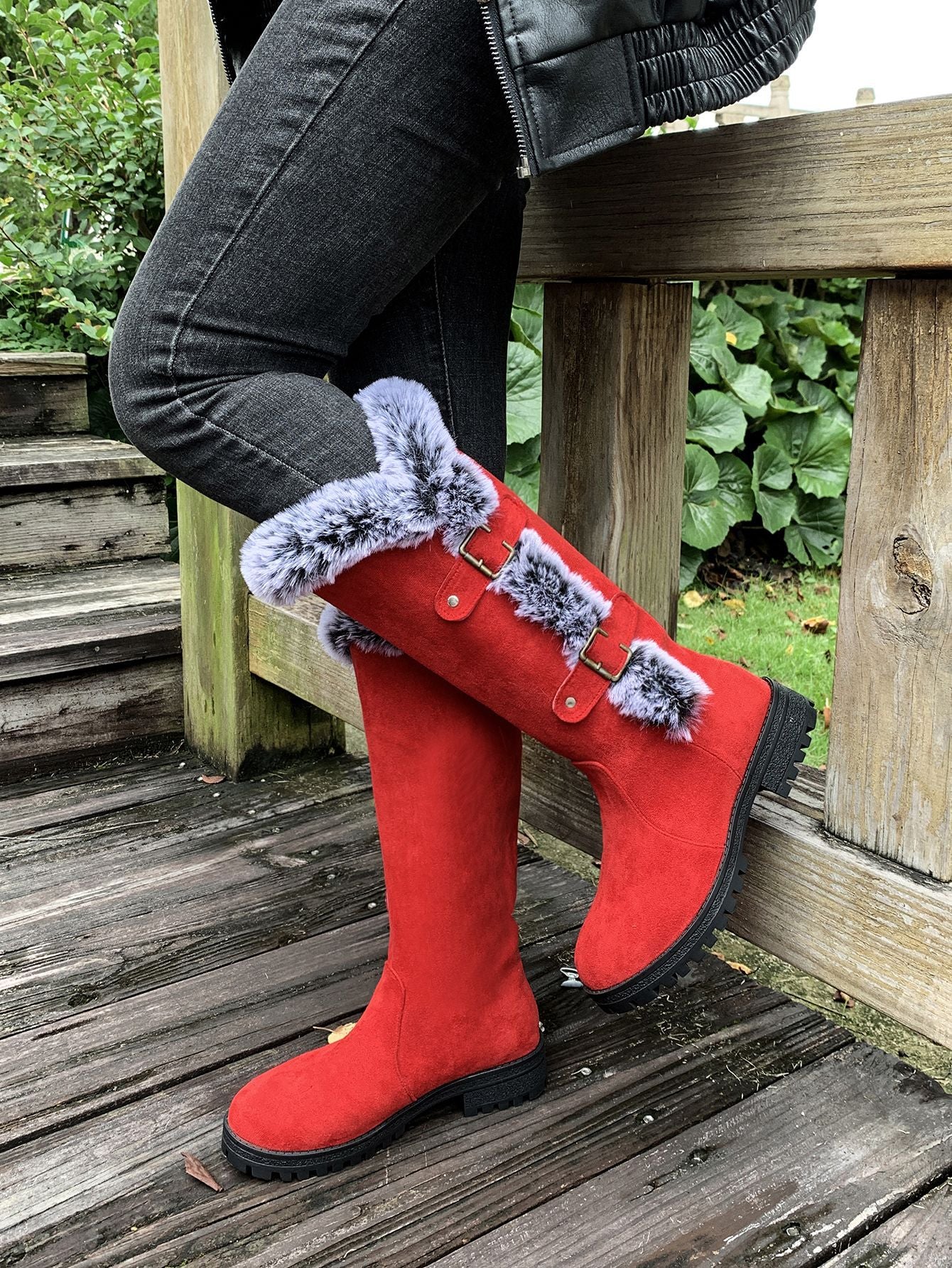 Warm Plush Winter Fuzzy Knee Boots