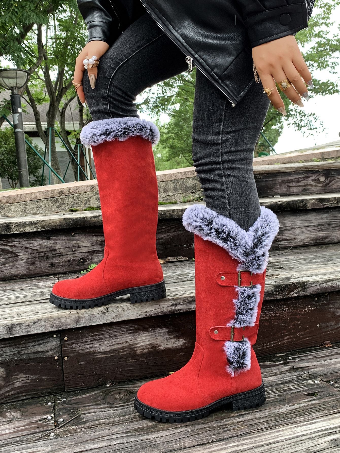 Warm Plush Winter Fuzzy Knee Boots