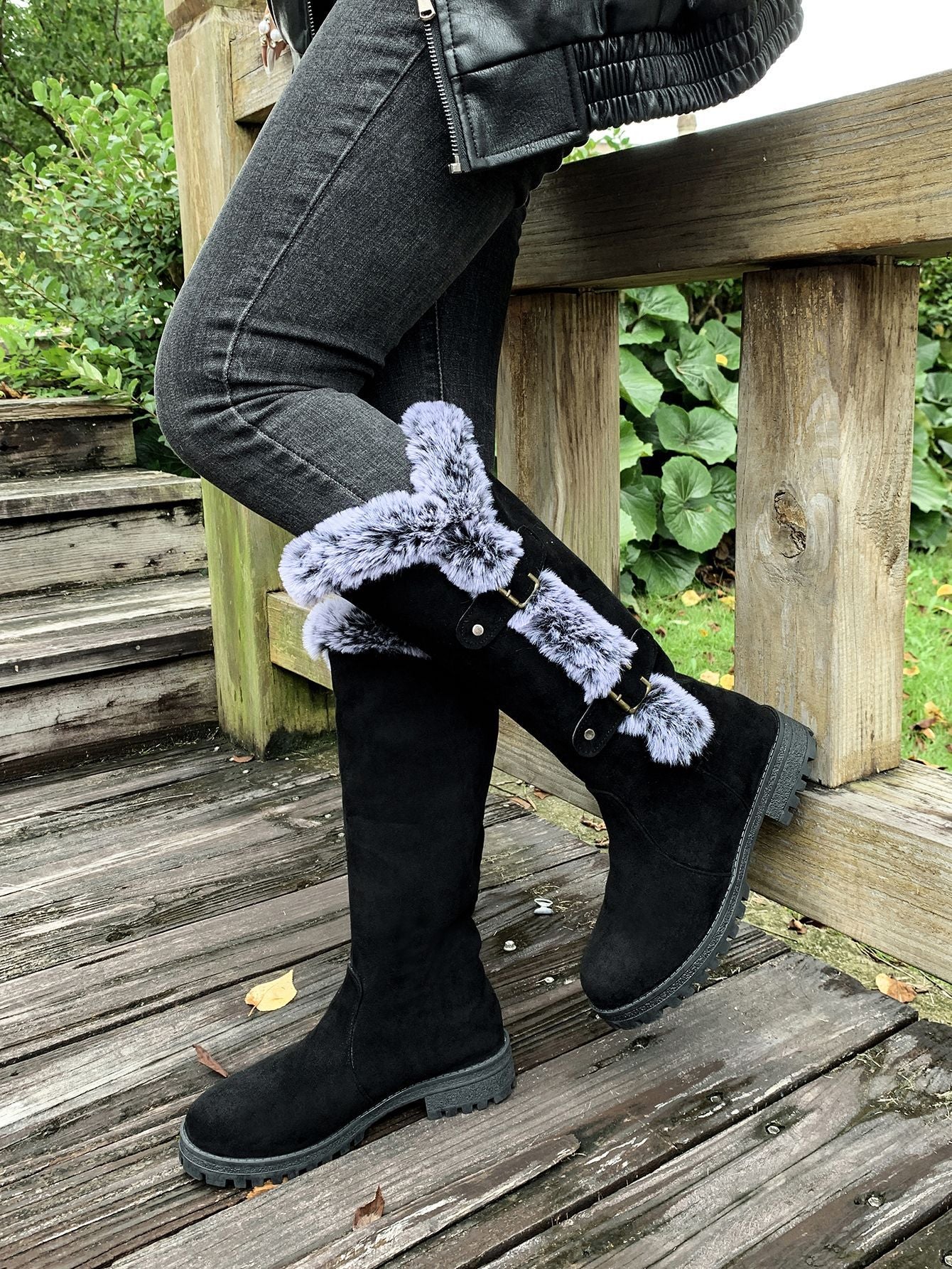 Warm Plush Winter Fuzzy Knee Boots