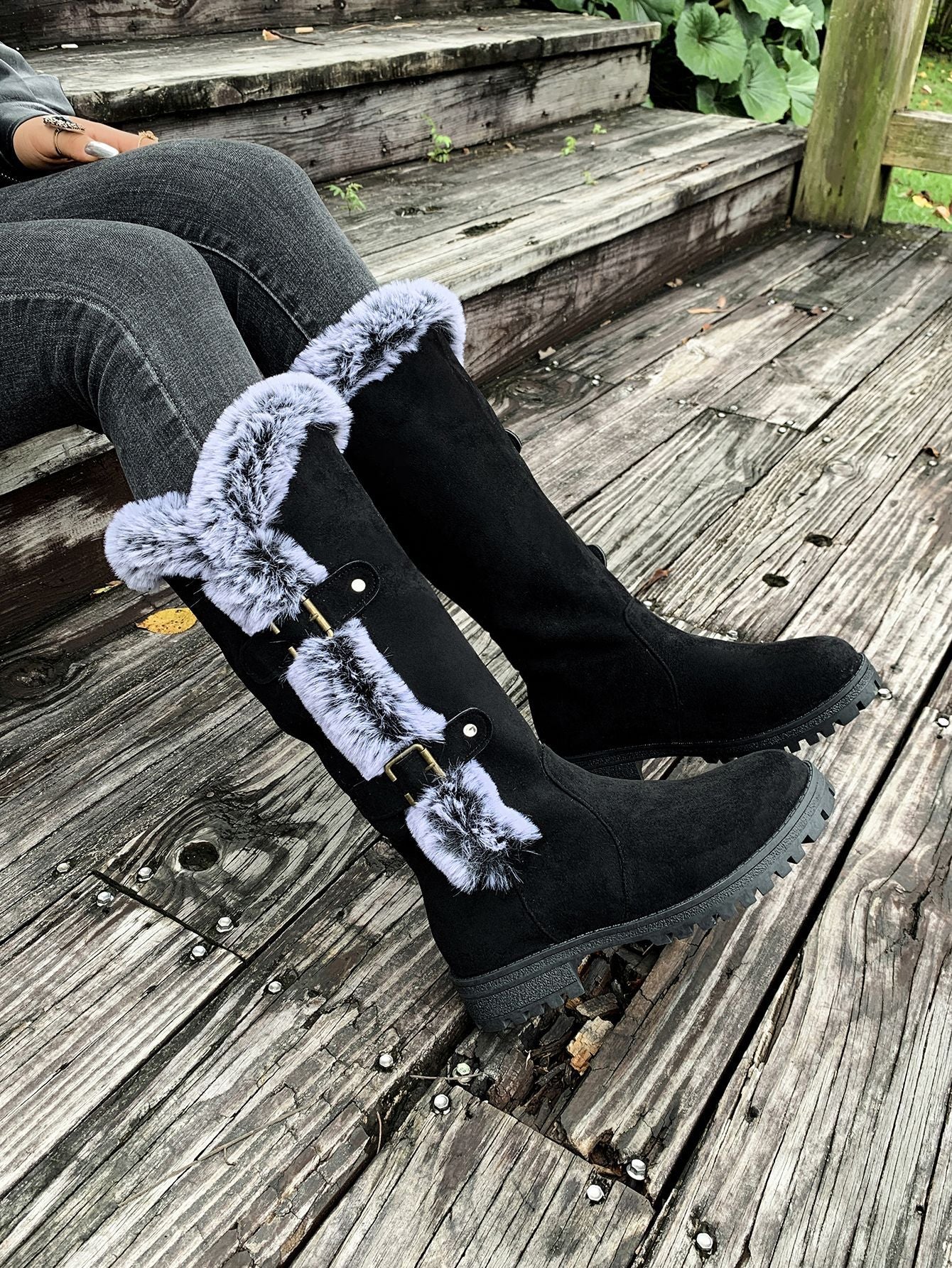 Warm Plush Winter Fuzzy Knee Boots