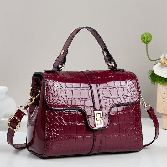 Crocodile-textured Handbag