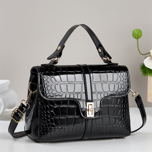 Crocodile-textured Handbag