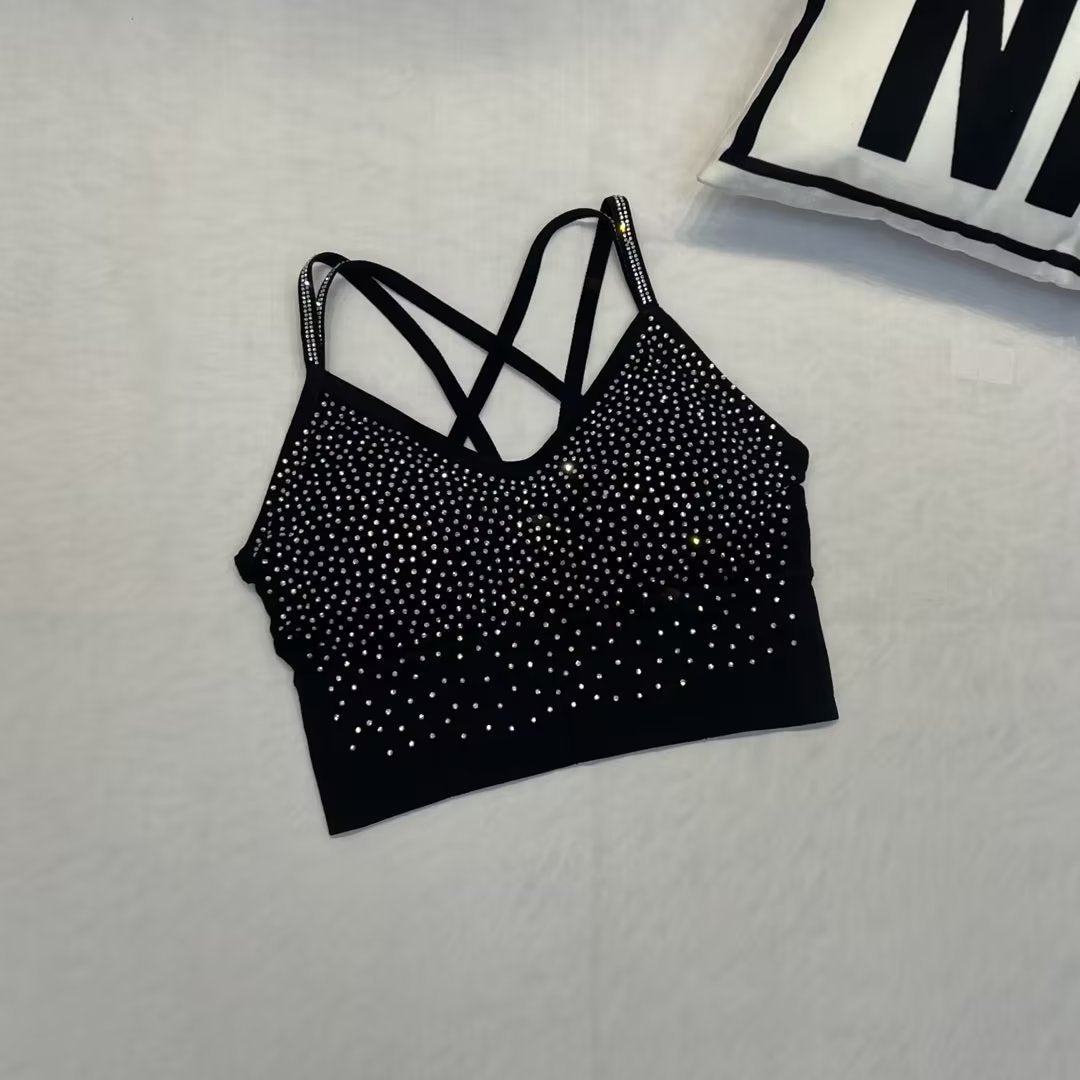 Stylish Rhinestone-embellished Bra Camisole Shapewear