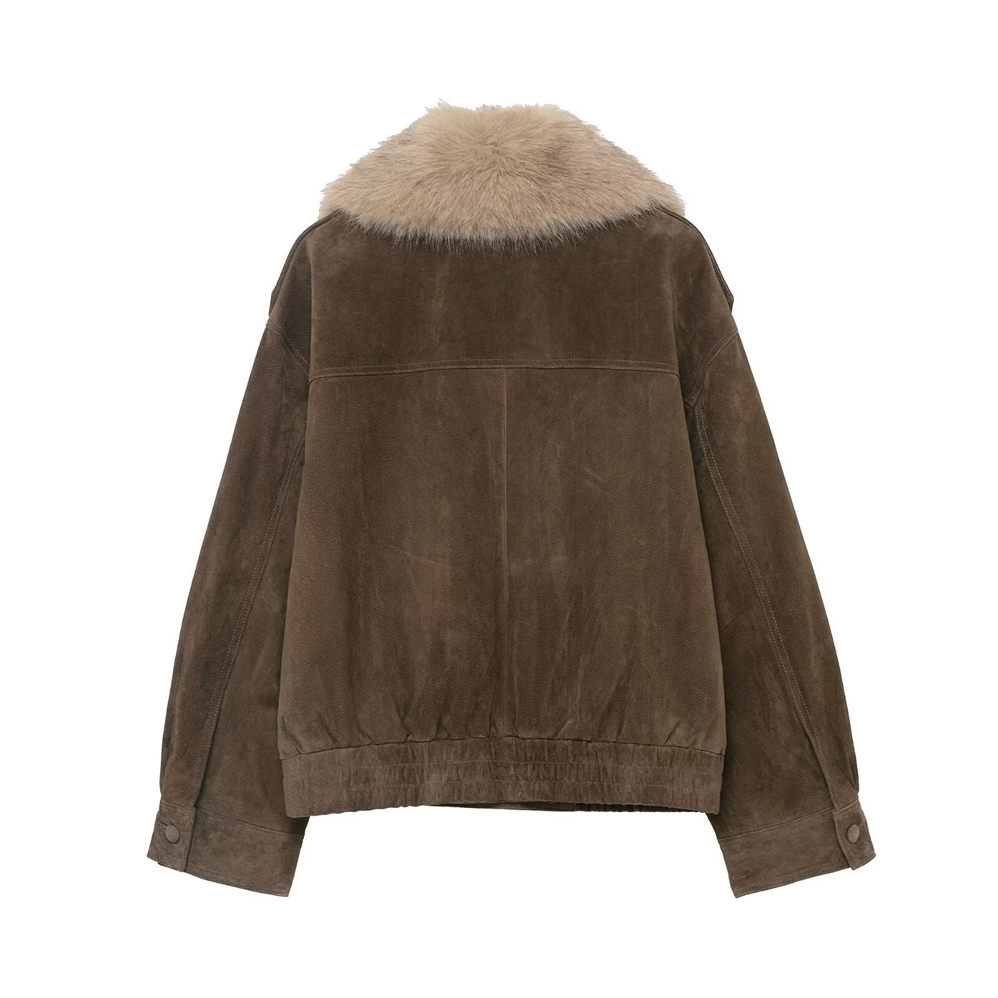 Fancy Faux Fur Suede Jacket