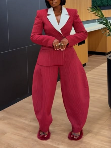 Pinstripe Asymmetric Suit