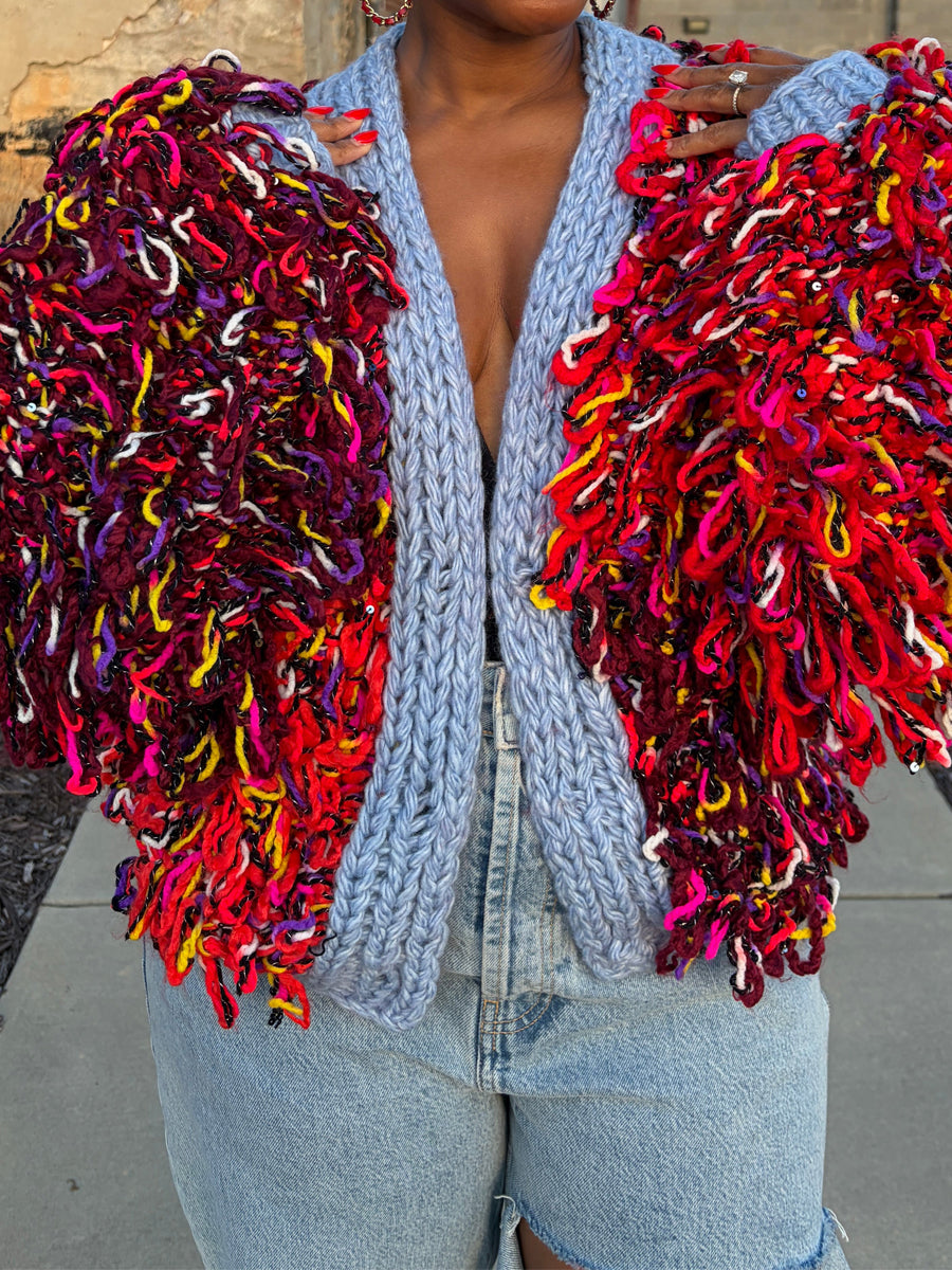 Fringed Confetti Luxe Knit Cardigan