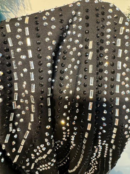 Rhinestones One Shoulder Stretch Party Dress