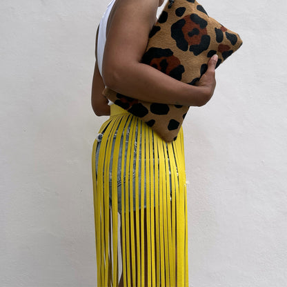 Long Fringe Leather Waist Belt