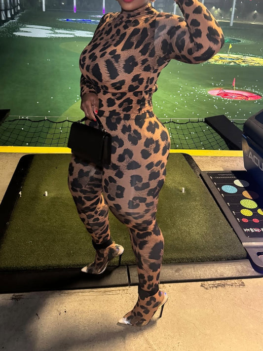 Sexy Slim Leopard Print Jumpsuit