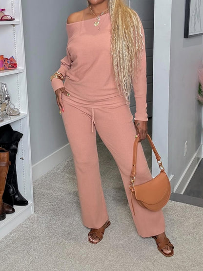 Asymmetric Casual Knitted Two Pieces Set（🔥Buy 2 Get Free Shipping）