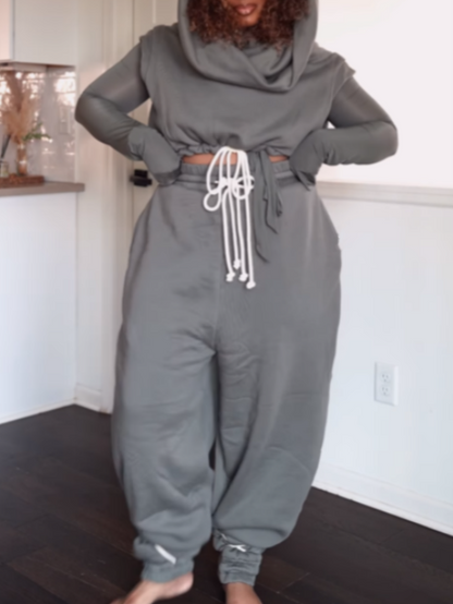 Pop Hoodie Vest Sweater Set