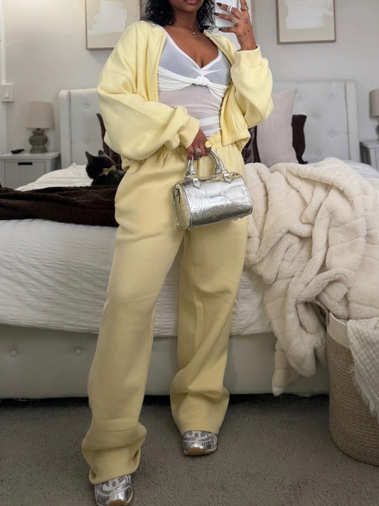 Butter Cream Sports Two-piece Set