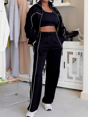 Long Sleeve Zip Up Sweatsuit Set