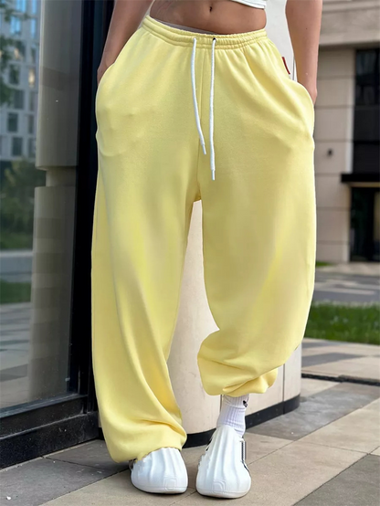 Loose-fitting Drawstring Wide-leg Pants