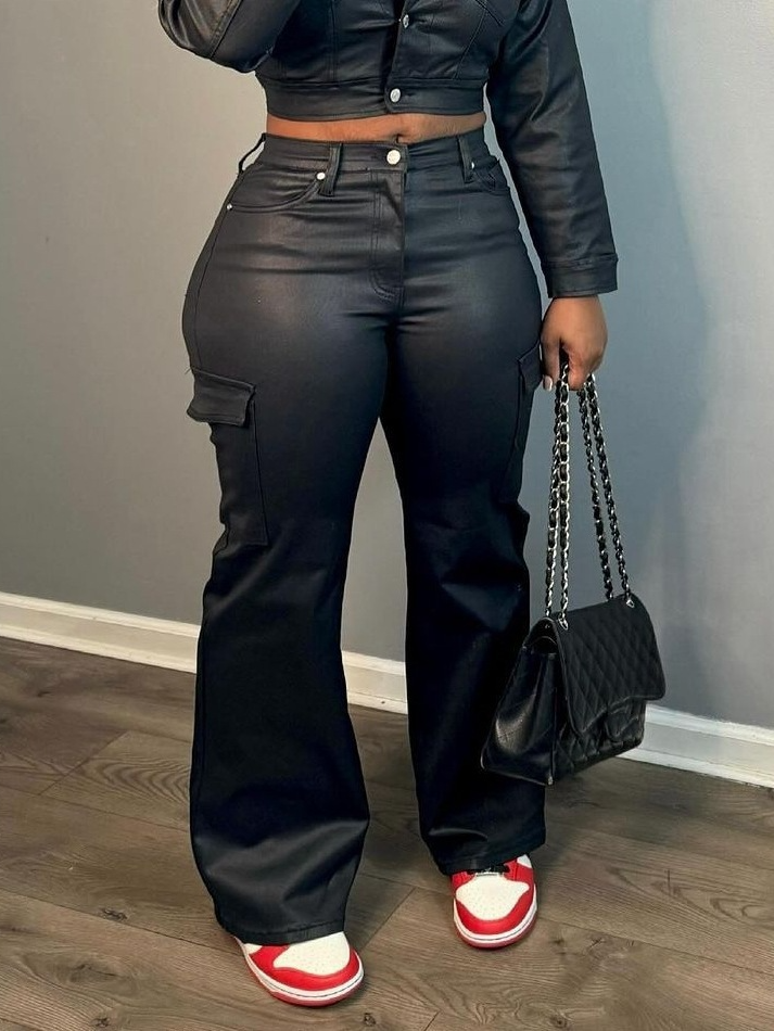 Stylish PU Two-piece Set
