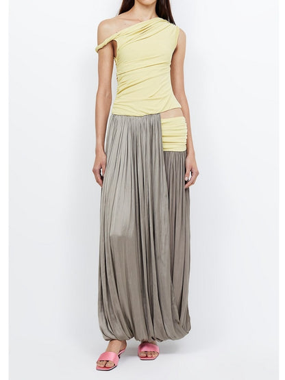 Asymmetric Off-shoulder Maxi Dress