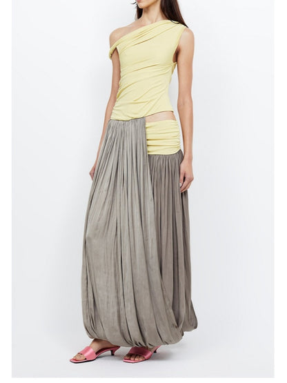 Asymmetric Off-shoulder Maxi Dress