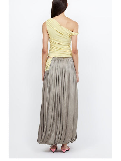 Asymmetric Off-shoulder Maxi Dress
