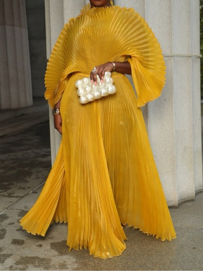 Elegant Pleated Maxi Dress