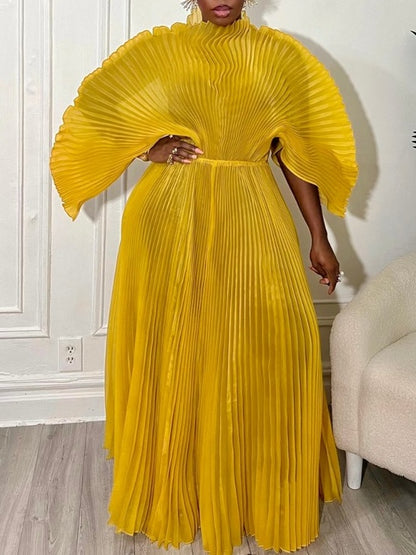 Elegant Pleated Maxi Dress