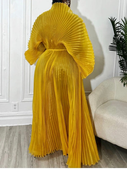 Elegant Pleated Maxi Dress