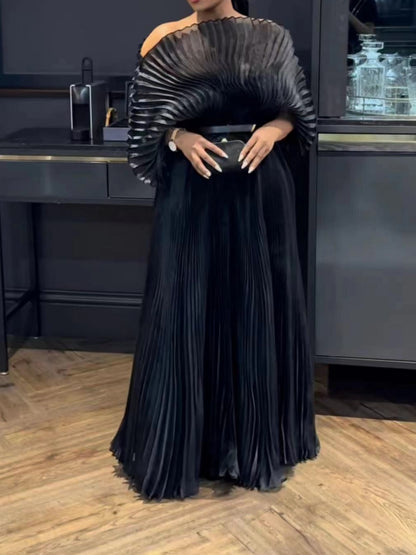 Elegant Pleated Maxi Dress