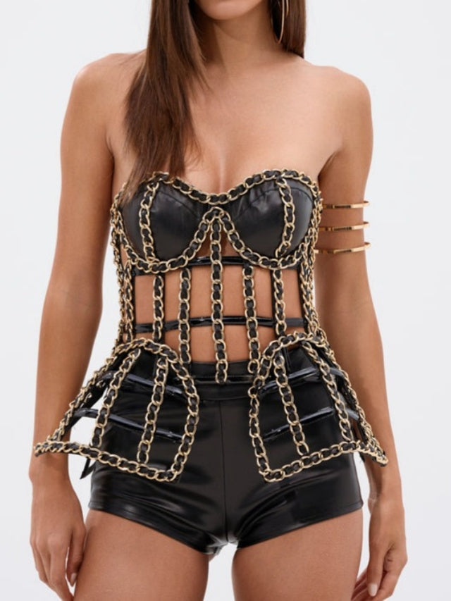 Chain Detail Bustier Top