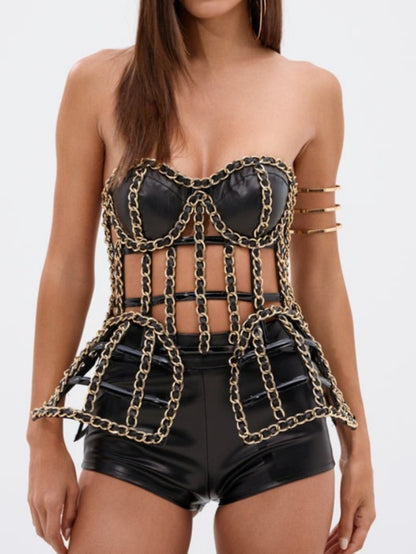 Chain Detail Bustier Top