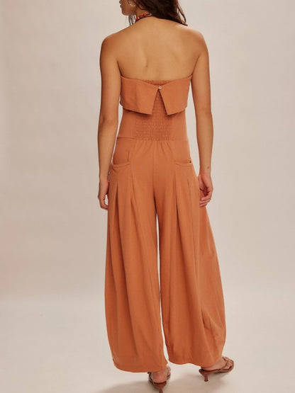 Bustier Top Wide Leg Jumpsuit