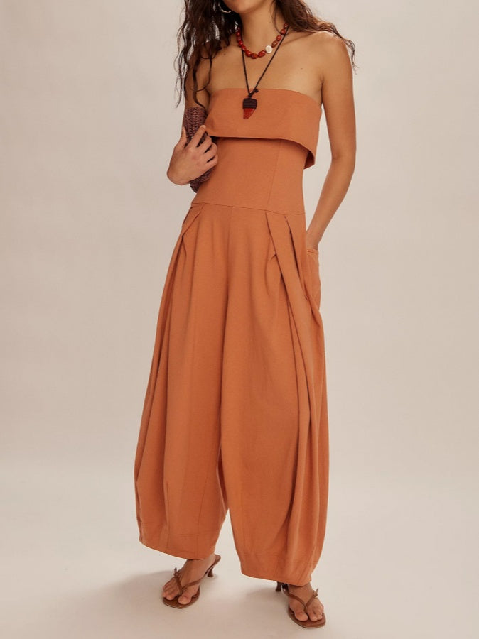 Bustier Top Wide Leg Jumpsuit