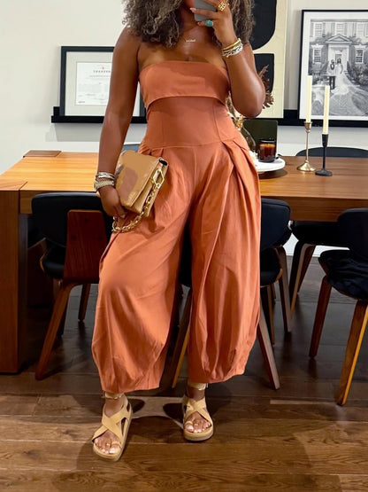 Bustier Top Wide Leg Jumpsuit