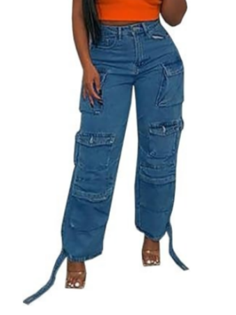 Women's Y2K Baggy Straight Wide Leg Cargo Jeans