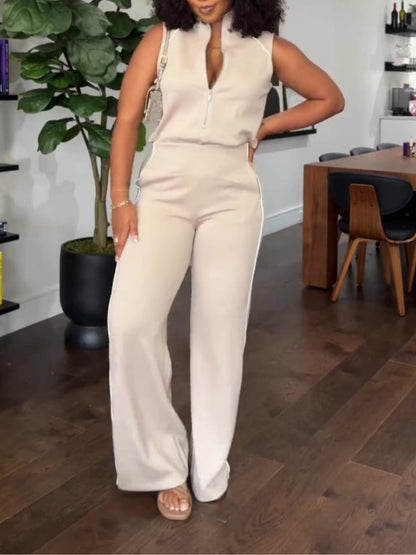 Sleeveless Mockneck Jumpsuit