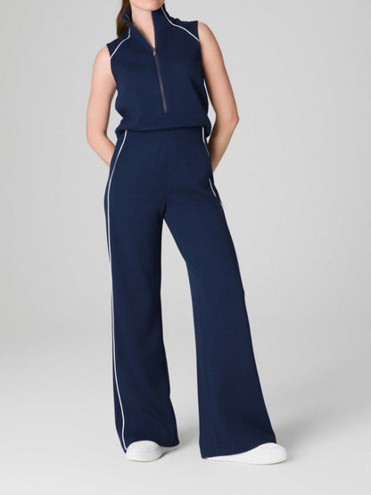 Sleeveless Mockneck Jumpsuit
