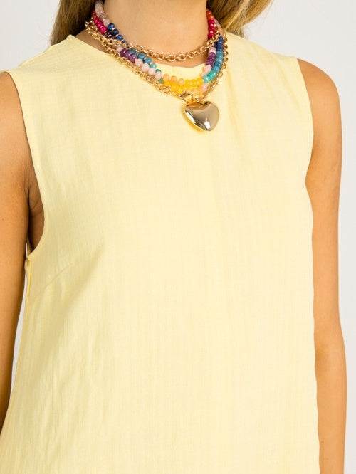 Round Neck Sleeveless Casual Dress