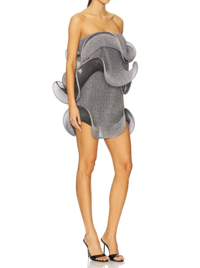 Ribbed Knit Irregular Mini Dress