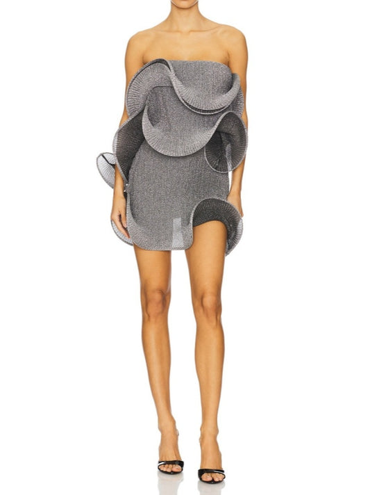 Ribbed Knit Irregular Mini Dress