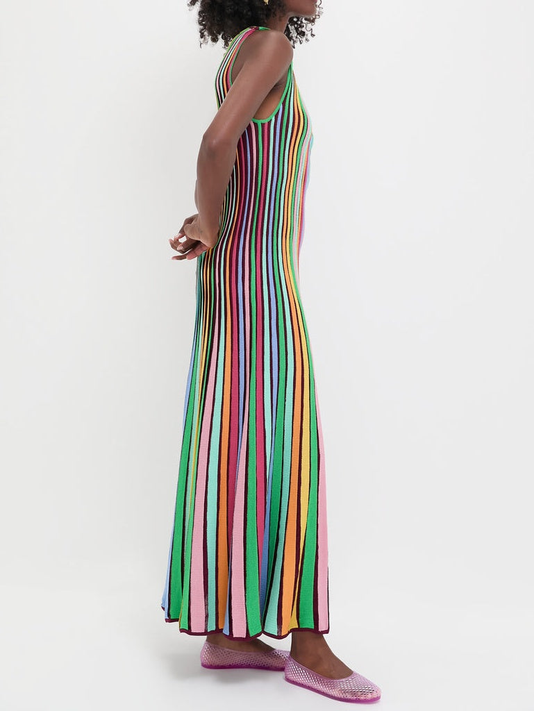 Rainbow Stripe Knit Dress